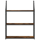 vidaXL 3 szintes füstös tölgy színű szerelt fa falipolc 60x21x78,5 cm