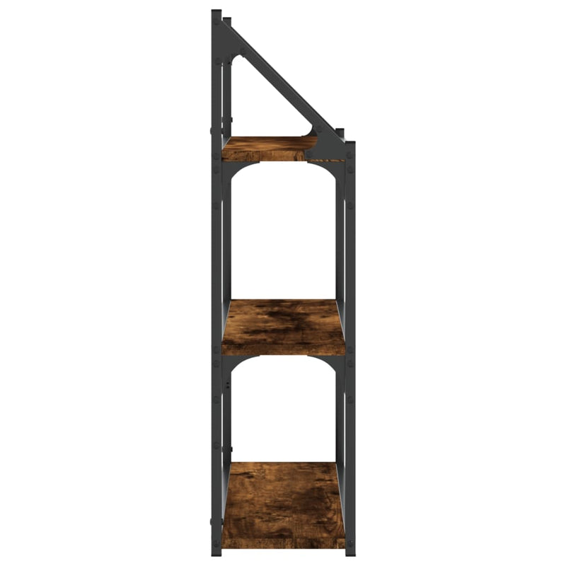 vidaXL 3 szintes füstös tölgy színű szerelt fa falipolc 60x21x78,5 cm