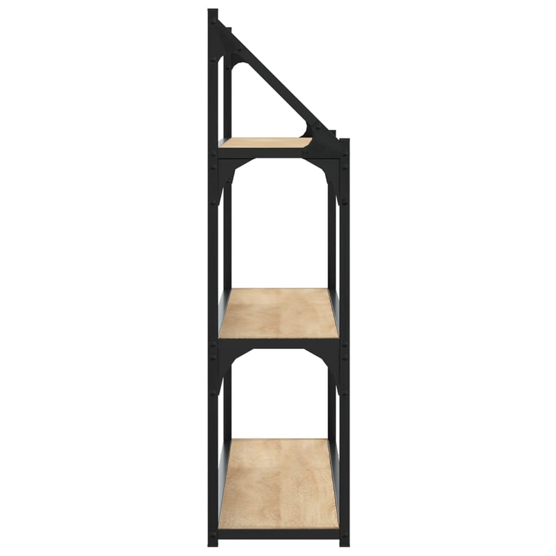 vidaXL 3 szintes sonoma tölgy színű szerelt fa fali polc 80x21x78,5 cm
