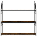 vidaXL 3 szintes füstös sonoma színű szerelt fa fali polc 80x21x78,5cm