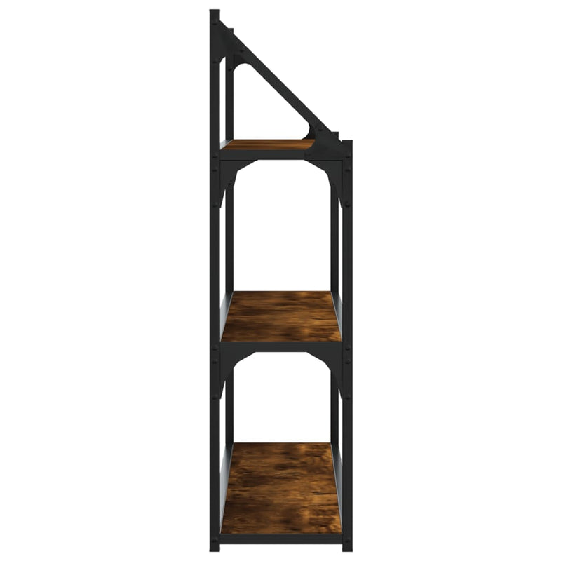 vidaXL 3 szintes füstös sonoma színű szerelt fa fali polc 80x21x78,5cm