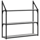 vidaXL 3 szintes szürke sonoma színű szerelt fa fali polc 80x21x78,5cm