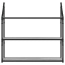 vidaXL 3 szintes szürke sonoma színű szerelt fa fali polc 80x21x78,5cm