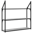 vidaXL 3 szintes szürke sonoma színű szerelt fa fali polc 80x21x78,5cm