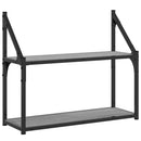 vidaXL 2 szintes szürke sonoma színű szerelt fa fali polc 60x21x51 cm