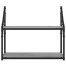 vidaXL 2 szintes szürke sonoma színű szerelt fa fali polc 60x21x51 cm