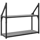 vidaXL 2 szintes szürke sonoma színű szerelt fa fali polc 60x21x51 cm