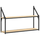 vidaXL 2 szintes sonoma tölgy színű szerelt fa fali polc 80x21x51 cm
