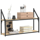 vidaXL 2 szintes sonoma tölgy színű szerelt fa fali polc 80x21x51 cm