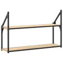 vidaXL 2 szintes sonoma tölgy színű szerelt fa fali polc 80x21x51 cm