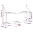 vidaXL 2 szintes sonoma tölgy színű szerelt fa fali polc 80x21x51 cm