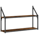 vidaXL 2 szintes füstös tölgy színű szerelt fa fali polc 80x21x51 cm