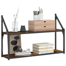 vidaXL 2 szintes füstös tölgy színű szerelt fa fali polc 80x21x51 cm