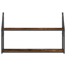 vidaXL 2 szintes füstös tölgy színű szerelt fa fali polc 80x21x51 cm