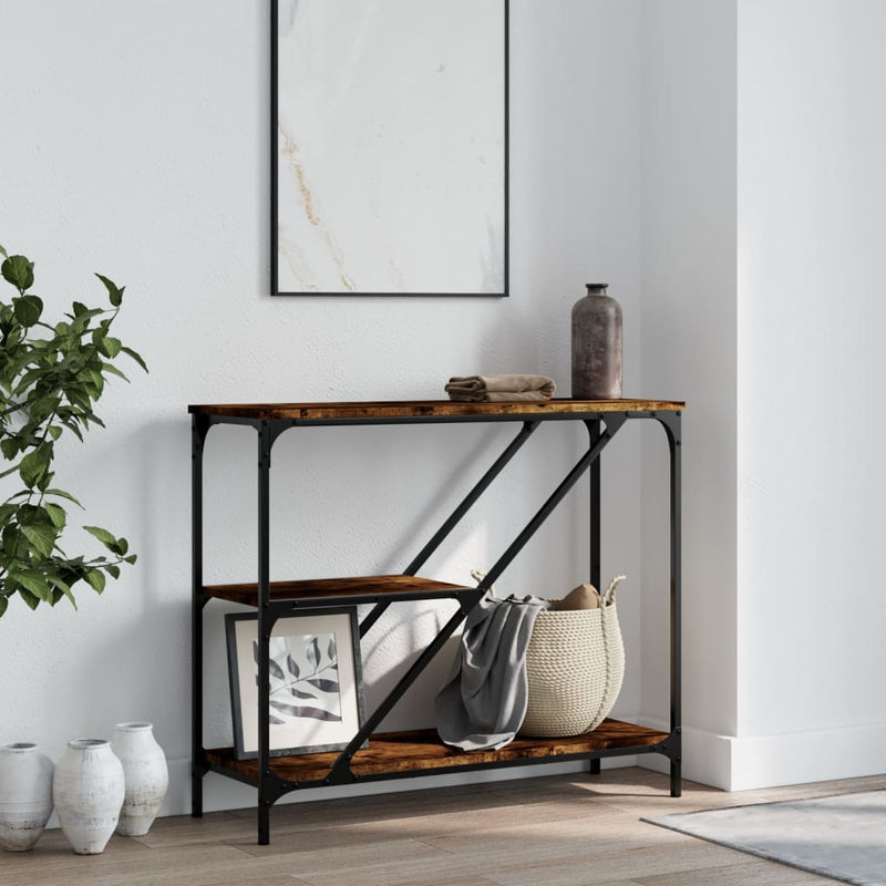 vidaXL füstös tölgy színű szerelt fa tálalóasztal 88,5x30x75 cm
