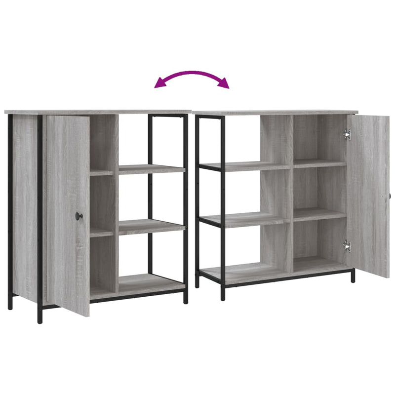 vidaXL szürke sonoma színű szerelt fa tálalószekrény 70 x 30 x 80 cm
