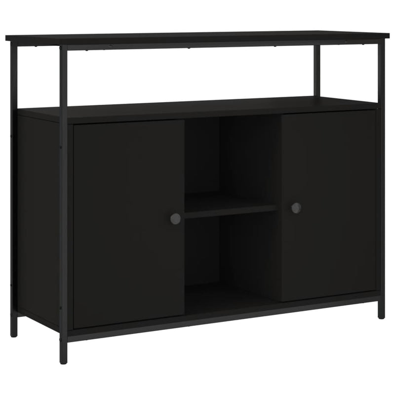 vidaXL fekete szerelt fa tálalószekrény 100 x 35 x 80 cm