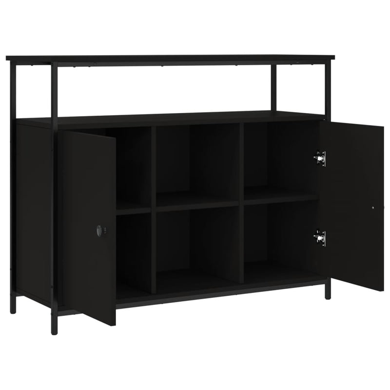 vidaXL fekete szerelt fa tálalószekrény 100 x 35 x 80 cm