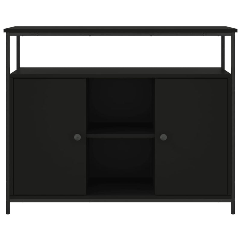 vidaXL fekete szerelt fa tálalószekrény 100 x 35 x 80 cm