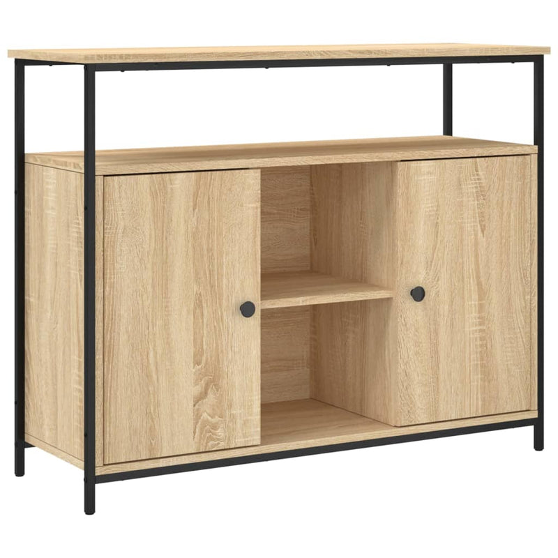 vidaXL sonoma tölgy színű szerelt fa tálalószekrény 100 x 35 x 80 cm