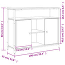 vidaXL füstös tölgy színű szerelt fa tálalószekrény 100 x 35 x 80 cm