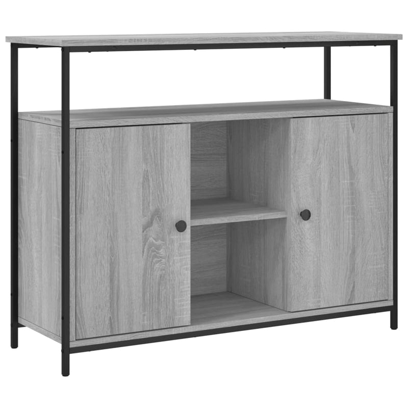 vidaXL szürke sonoma színű szerelt fa tálalószekrény 100 x 35 x 80 cm