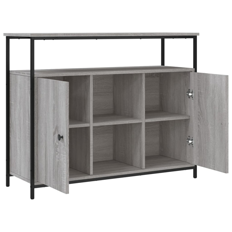 vidaXL szürke sonoma színű szerelt fa tálalószekrény 100 x 35 x 80 cm