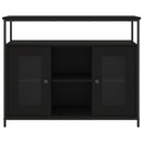 vidaXL fekete szerelt fa tálalószekrény 100 x 35 x 80 cm