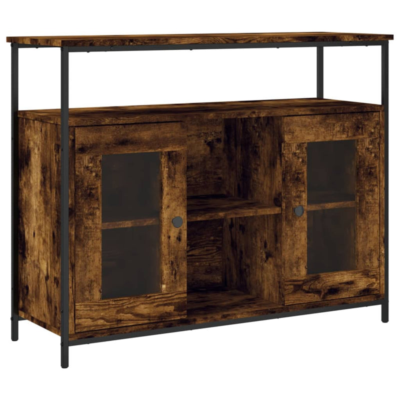vidaXL füstös tölgy színű szerelt fa tálalószekrény 100 x 35 x 80 cm