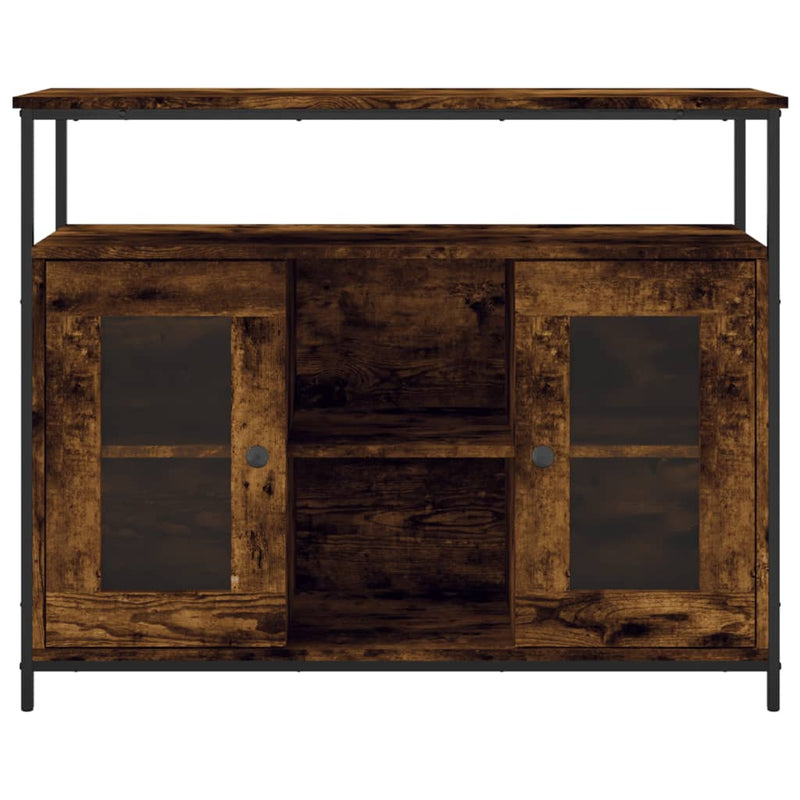 vidaXL füstös tölgy színű szerelt fa tálalószekrény 100 x 35 x 80 cm