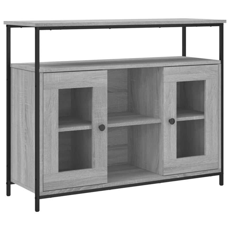 vidaXL szürke sonoma színű szerelt fa tálalószekrény 100 x 35 x 80 cm