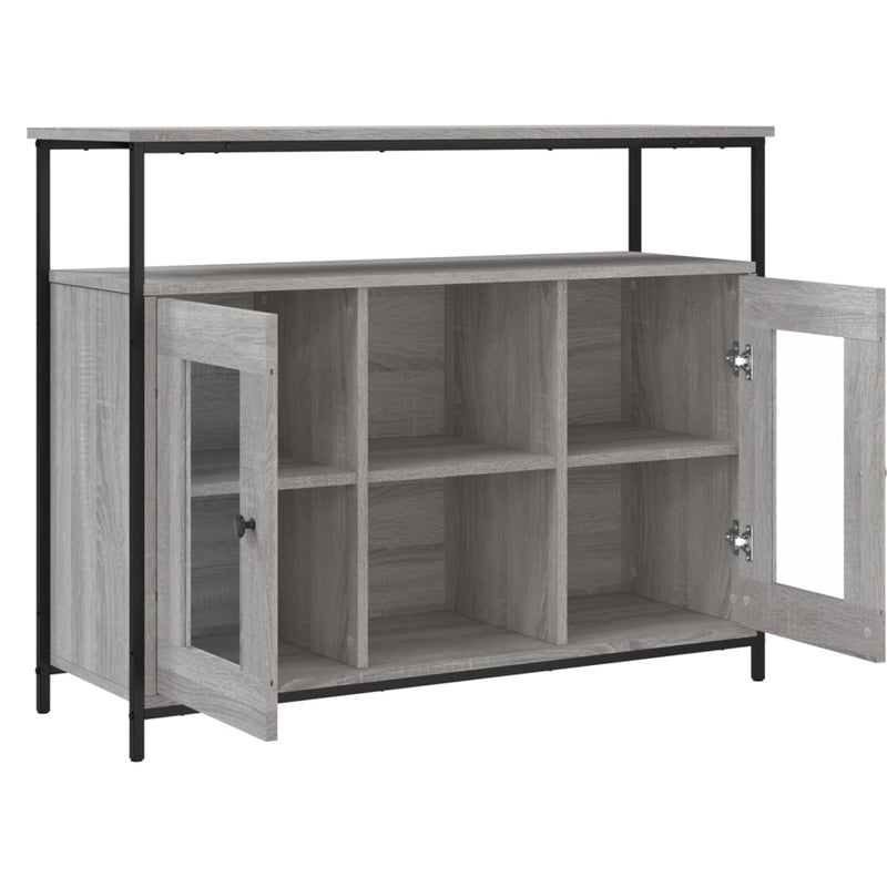 vidaXL szürke sonoma színű szerelt fa tálalószekrény 100 x 35 x 80 cm
