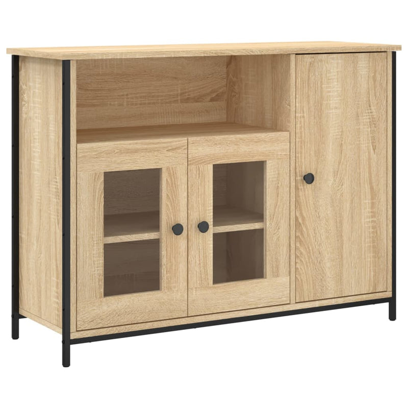 vidaXL sonoma tölgy színű szerelt fa tálalószekrény 100 x 35 x 75 cm