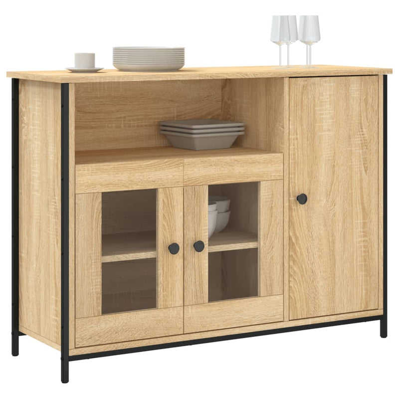 vidaXL sonoma tölgy színű szerelt fa tálalószekrény 100 x 35 x 75 cm