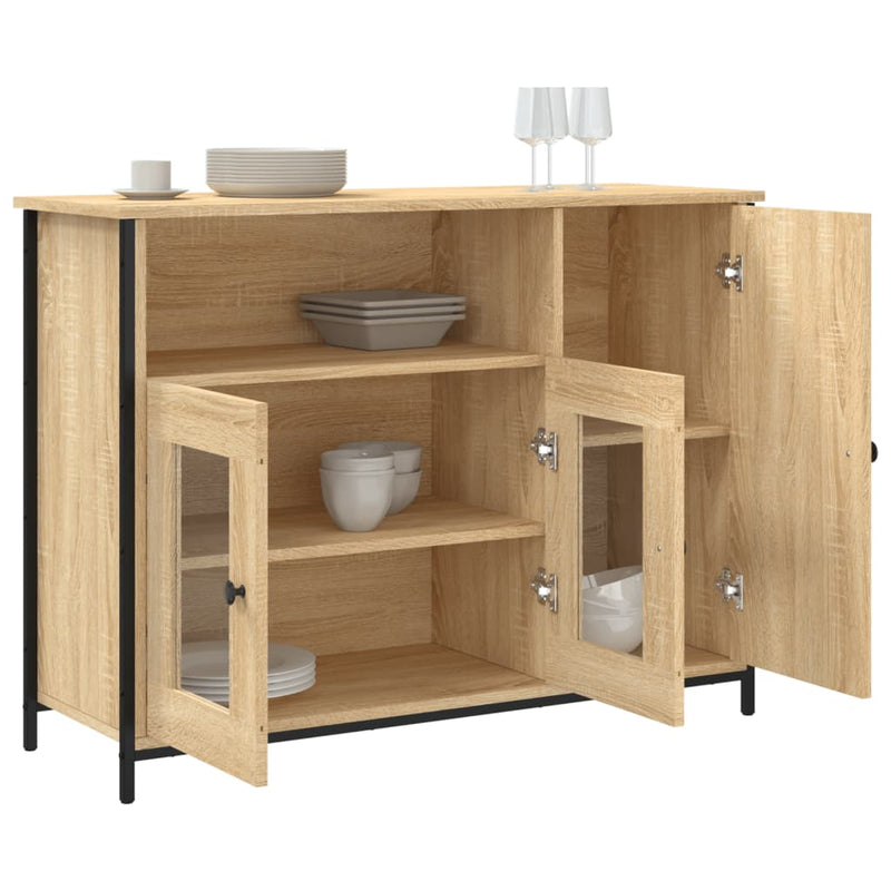 vidaXL sonoma tölgy színű szerelt fa tálalószekrény 100 x 35 x 75 cm