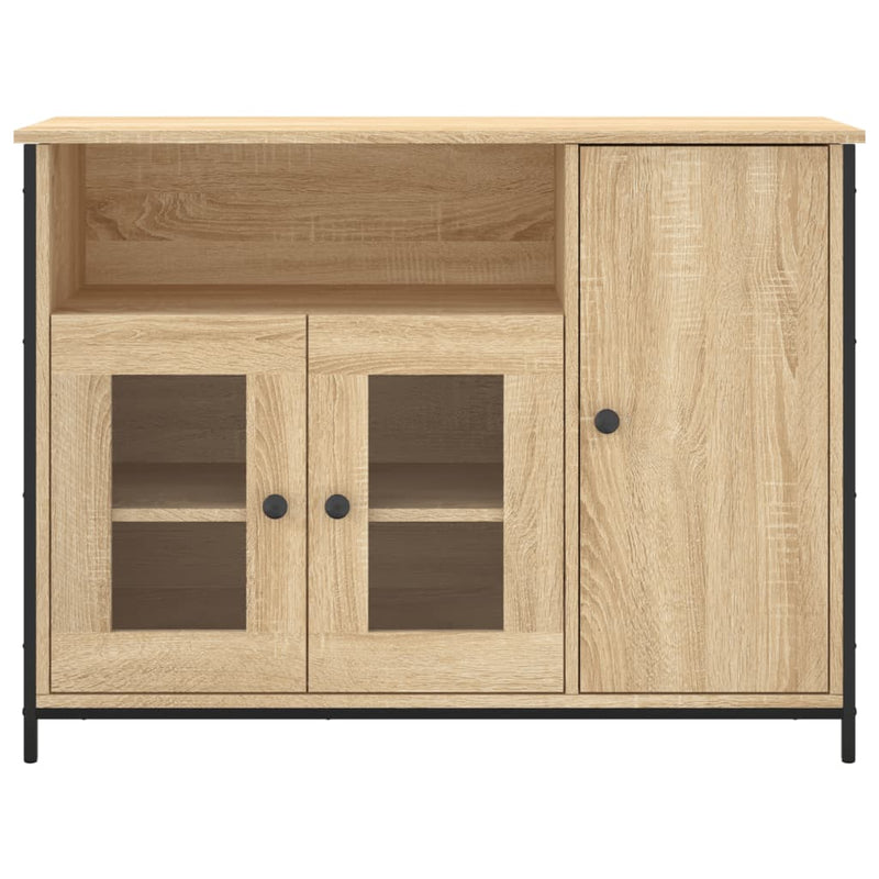 vidaXL sonoma tölgy színű szerelt fa tálalószekrény 100 x 35 x 75 cm