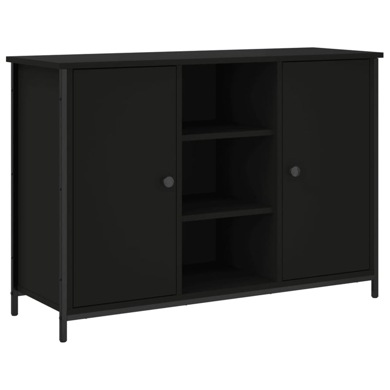 vidaXL fekete szerelt fa tálalószekrény 100 x 35 x 70 cm