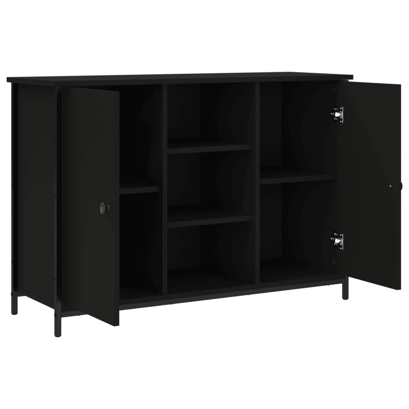 vidaXL fekete szerelt fa tálalószekrény 100 x 35 x 70 cm