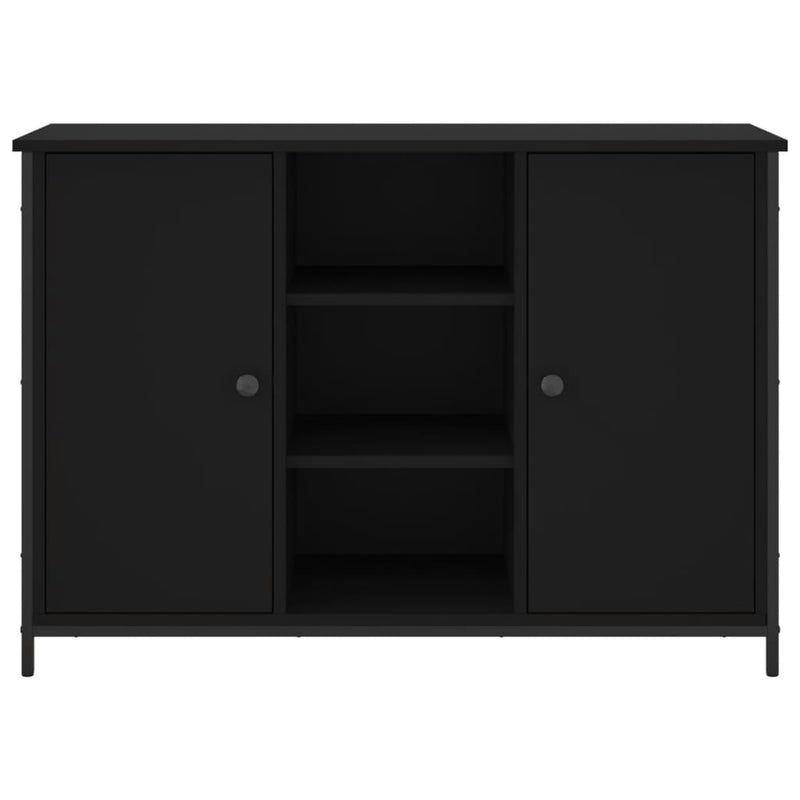 vidaXL fekete szerelt fa tálalószekrény 100 x 35 x 70 cm