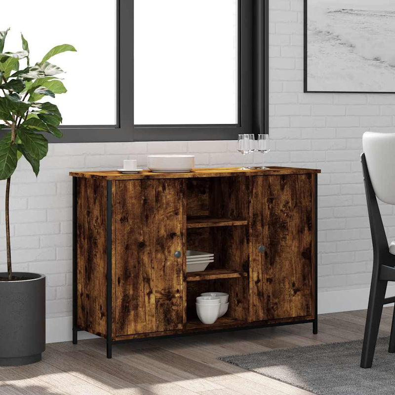 vidaXL füstös tölgy színű szerelt fa tálalószekrény 100 x 35 x 70 cm