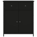 vidaXL fekete szerelt fa tálalószekrény 70 x 30 x 80 cm