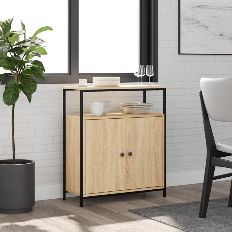 vidaXL sonoma tölgy színű szerelt fa tálalószekrény 70 x 30 x 80 cm
