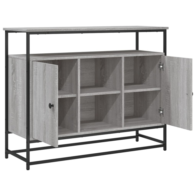vidaXL szürke sonoma színű szerelt fa tálalószekrény 100 x 35 x 80 cm