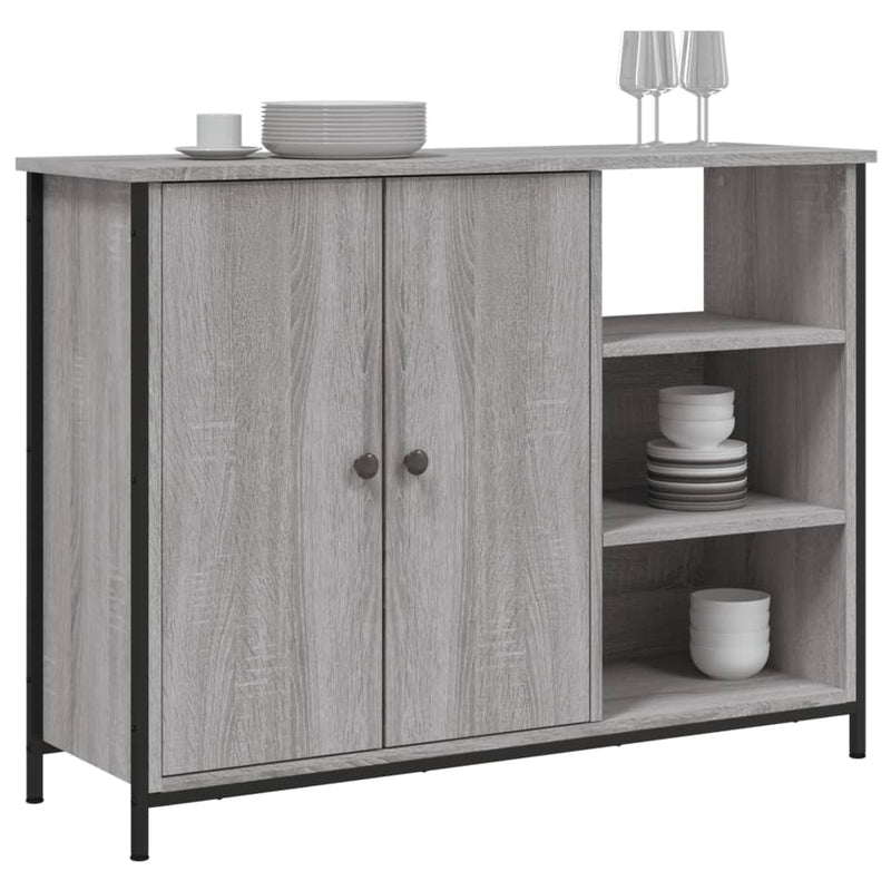vidaXL szürke sonoma színű szerelt fa tálalószekrény 100 x 33 x 75 cm