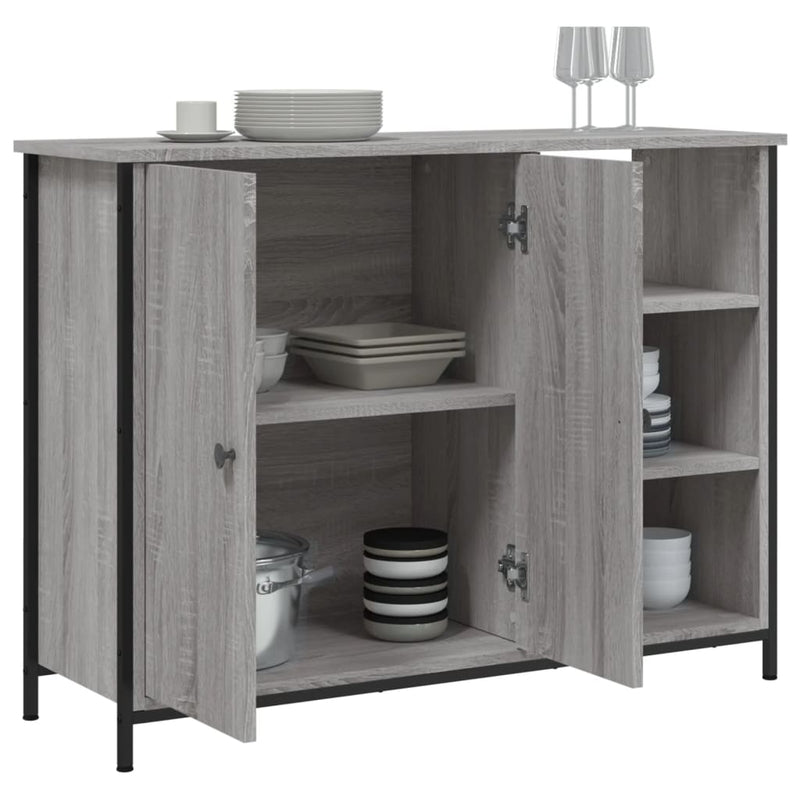 vidaXL szürke sonoma színű szerelt fa tálalószekrény 100 x 33 x 75 cm