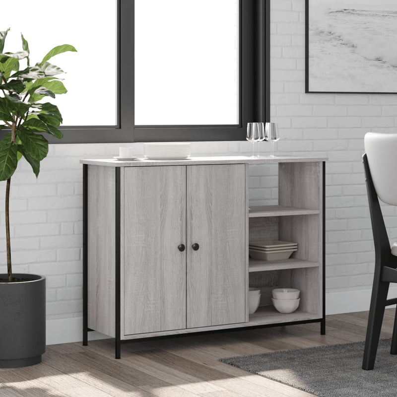vidaXL szürke sonoma színű szerelt fa tálalószekrény 100 x 33 x 75 cm