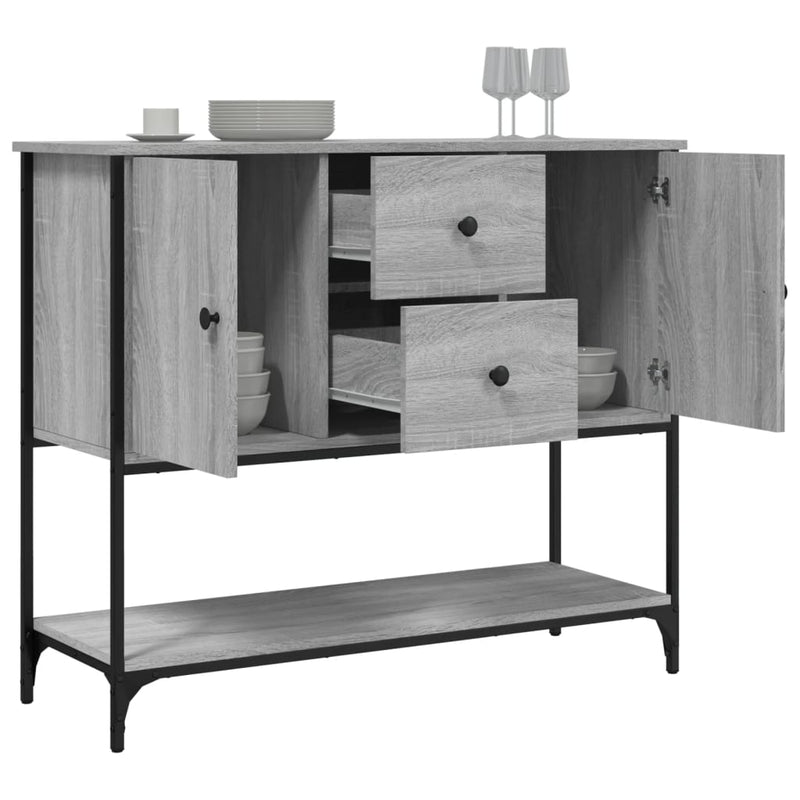 vidaXL szürke sonoma színű szerelt fa tálalószekrény 100 x 36 x 85 cm