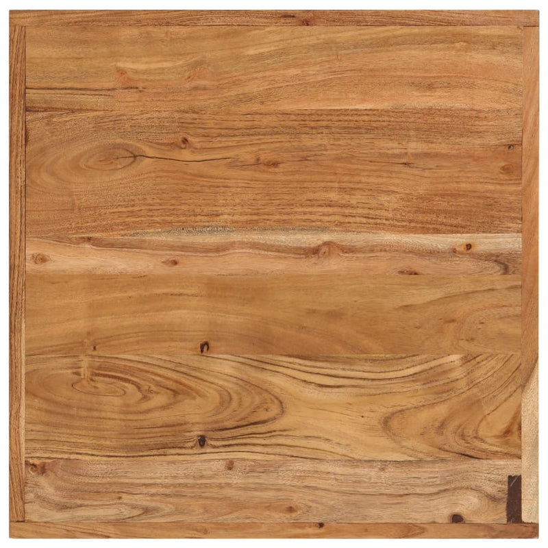 vidaXL tömör akácfa és vas bárasztal 55 x 55 x 107 cm