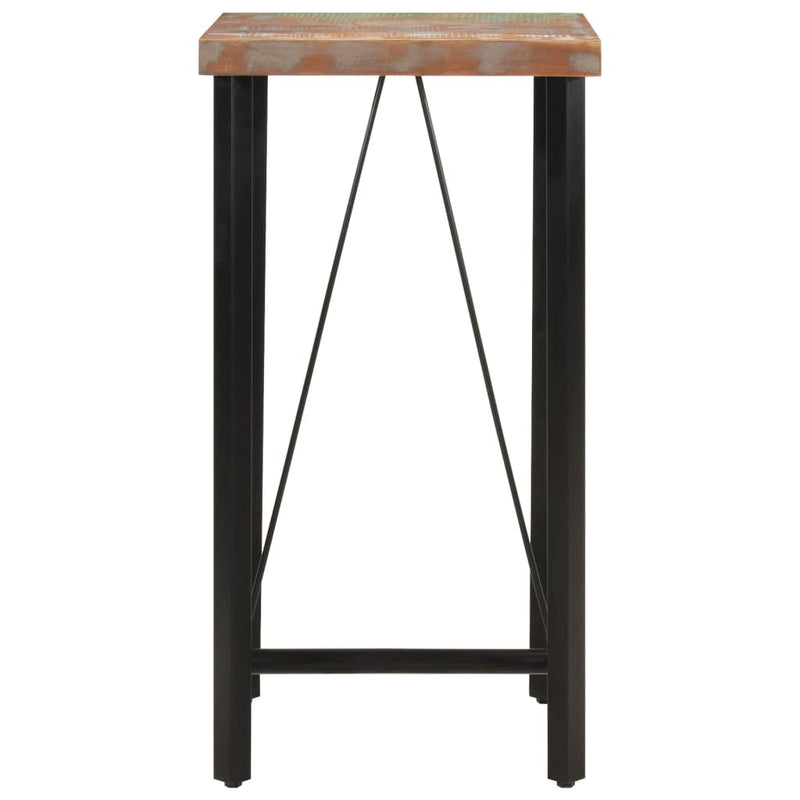 vidaXL tömör újrahasznosított fa és vas bárasztal 55 x 55 x 107 cm