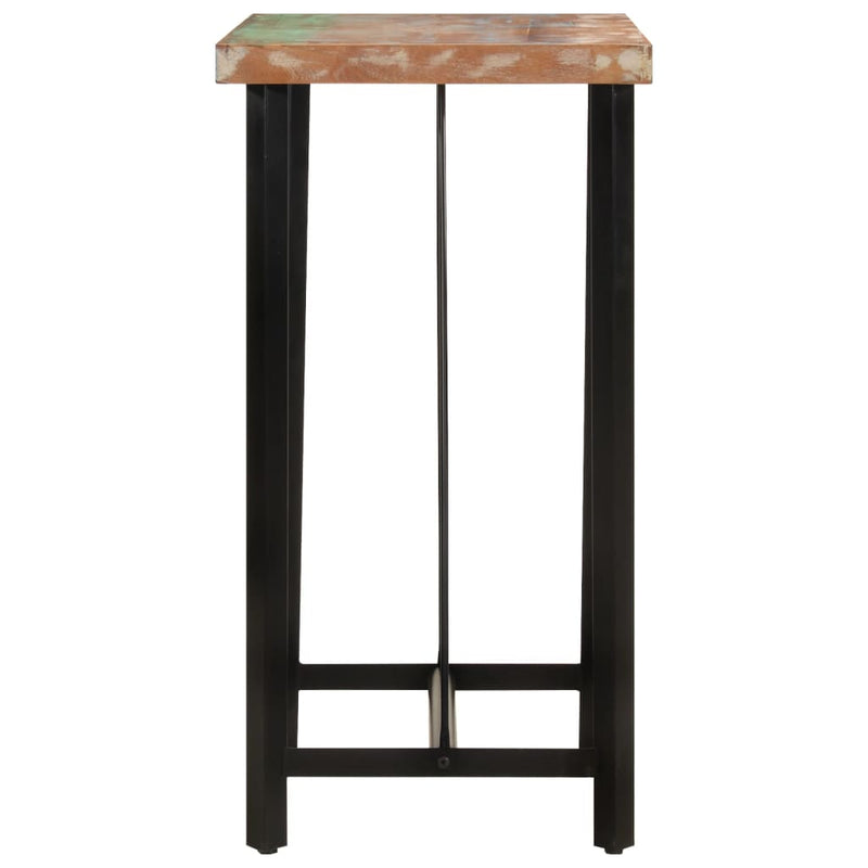 vidaXL tömör újrahasznosított fa és vas bárasztal 55 x 55 x 107 cm
